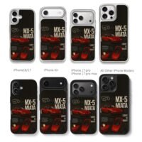 Mazda MX5 Miata red race track art Chris Brown Phone Case Black Electroplated Silver For Iphone 11 To 17