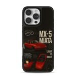 Mazda MX5 Miata red race track art iPhone 16 Pro Max Black Case