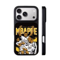 Mbappe Real Madrid celebrating art iPhone 17 Pro Max Black Case