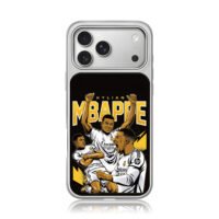 Mbappe Real Madrid celebrating art iPhone 17 Pro Max Electroplated Silver Case1