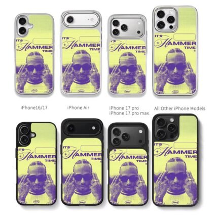 MC Hammer Its Hammer Time halftone Chris Brown Phone Case Black Electroplated Silver For Iphone 11 To 17