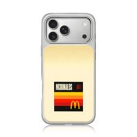 McDonalds stripe golden arches logo iPhone 17 Pro Max Electroplated Silver Case1