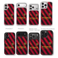 MCFC Puma Etihad stripe jersey Chris Brown Phone Case Black Electroplated Silver For Iphone 11 To 17
