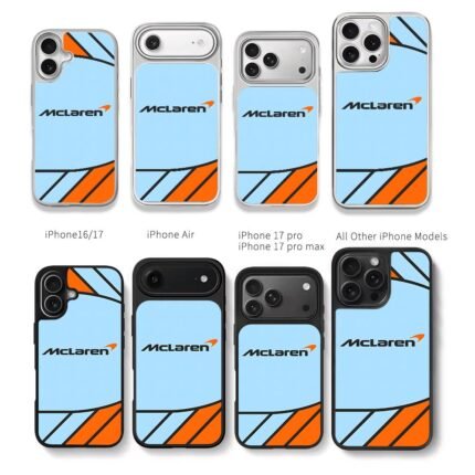 McLaren F1 blue orange black livery Chris Brown Phone Case Black Electroplated Silver For Iphone 11 To 17
