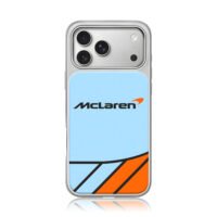 McLaren F1 blue orange black livery iPhone 17 Pro Max Electroplated Silver Case1