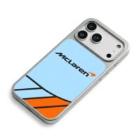 McLaren F1 blue orange black livery iPhone 17 Pro Max Electroplated Silver Case2
