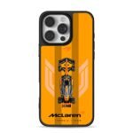 McLaren F1 car with orange stripes iPhone 16 Pro Max Black Case
