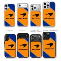 McLaren F1 logo orange blue livery Chris Brown Phone Case Black Electroplated Silver For Iphone 11 To 17