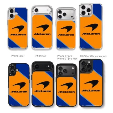McLaren F1 logo orange blue livery Chris Brown Phone Case Black Electroplated Silver For Iphone 11 To 17