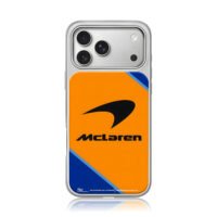 McLaren F1 logo orange blue livery iPhone 17 Pro Max Electroplated Silver Case1