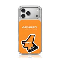 McLaren F1 Norris 4 Orange Graphic iPhone 17 Pro Max Electroplated Silver Case1