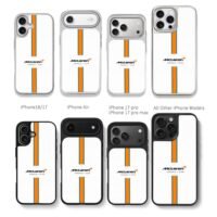 McLaren F1 orange blue stripe logo Chris Brown Phone Case Black Electroplated Silver For Iphone 11 To 17