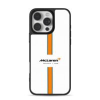 McLaren F1 orange blue stripe logo iPhone 16 Pro Max Black Case