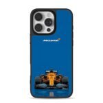 McLaren F1 race car blue background iPhone 16 Pro Max Black Case