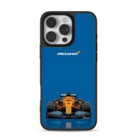 McLaren F1 race car blue background iPhone 16 Pro Max Black Case