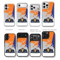 McLaren F1 race car orange blue geo Chris Brown Phone Case Black Electroplated Silver For Iphone 11 To 17