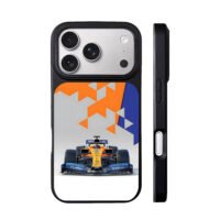 McLaren F1 race car orange blue geo iPhone 17 Pro Max Black Case