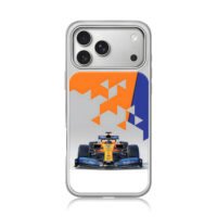 McLaren F1 race car orange blue geo iPhone 17 Pro Max Electroplated Silver Case1