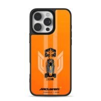 McLaren F1 race car orange top view iPhone 16 Pro Max Black Case