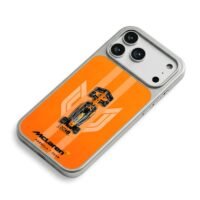McLaren F1 race car orange top view iPhone 17 Pro Max Electroplated Silver Case2