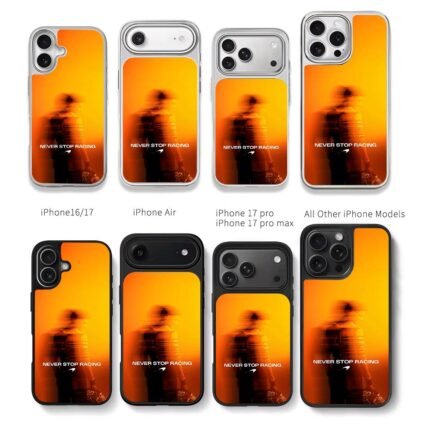 McLaren F1 racer Never Stop Racing Chris Brown Phone Case Black Electroplated Silver For Iphone 11 To 17