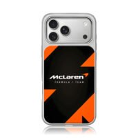 McLaren F1 Team black orange pattern iPhone 17 Pro Max Electroplated Silver Case1