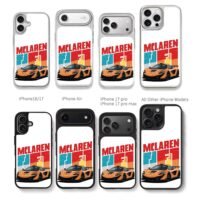 Mclaren orange racing car retro art Chris Brown Phone Case Black Electroplated Silver For Iphone 11 To 17