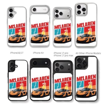 Mclaren orange racing car retro art Chris Brown Phone Case Black Electroplated Silver For Iphone 11 To 17