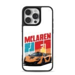Mclaren orange racing car retro art Phone Case for iPhone 11-17 & Samsung Galaxy S24-S26