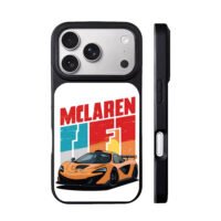 Mclaren orange racing car retro art iPhone 17 Pro Max Black Case