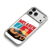 Mclaren orange racing car retro art iPhone 17 Pro Max Electroplated Silver Case2