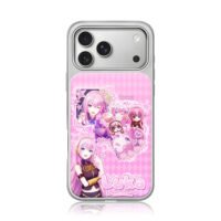 Megurine Luka pink anime collage iPhone 17 Pro Max Electroplated Silver Case1