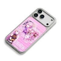 Megurine Luka pink anime collage iPhone 17 Pro Max Electroplated Silver Case2