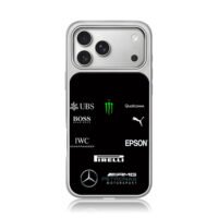 Mercedes AMG Petronas brand logos iPhone 17 Pro Max Electroplated Silver Case1