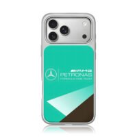 Mercedes AMG Petronas F1 teal logo iPhone 17 Pro Max Electroplated Silver Case1