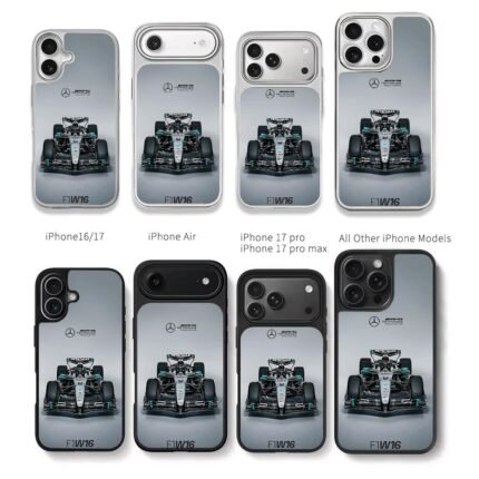 Mercedes AMG Petronas F1 W16 car Chris Brown Phone Case Black Electroplated Silver For Iphone 11 To 17