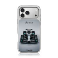 Mercedes AMG Petronas F1 W16 car iPhone 17 Pro Max Electroplated Silver Case1