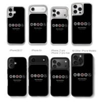 Mercedes Benz logos and text Chris Brown Phone Case Black Electroplated Silver For Iphone 11 To 17