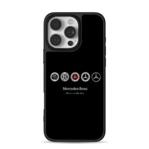 Mercedes Benz logos and text iPhone 16 Pro Max Black Case