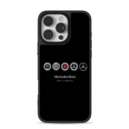 Mercedes Benz logos and text iPhone 16 Pro Max Black Case