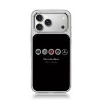 Mercedes Benz logos and text iPhone 17 Pro Max Electroplated Silver Case1