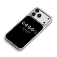 Mercedes Benz logos and text iPhone 17 Pro Max Electroplated Silver Case2