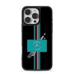 Mercedes logo teal burgundy stripe Phone Case for iPhone 11-17 & Samsung Galaxy S24-S26