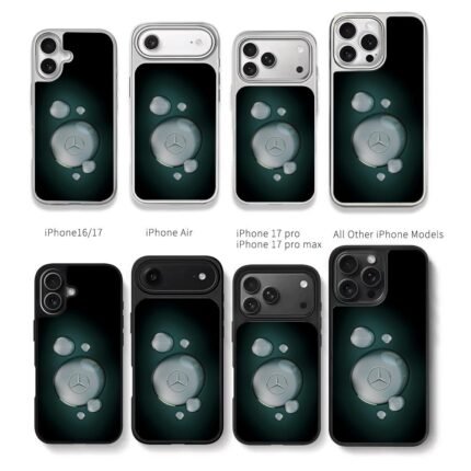 Mercedes logo water bubbles teal bg Chris Brown Phone Case Black Electroplated Silver For Iphone 11 To 17