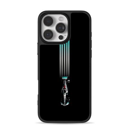 Mercedes Petronas F1 car top view iPhone 16 Pro Max Black Case