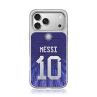 Messi 10 Argentina sun jersey print iPhone 17 Pro Max Electroplated Silver Case1