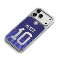 Messi 10 Argentina sun jersey print iPhone 17 Pro Max Electroplated Silver Case2