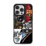 Messi 10 FC Barcelona Argentina art iPhone 16 Pro Max Black Case
