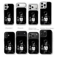 Messi 10 footballer with ball Chris Brown Phone Case Black Electroplated Silver For Iphone 11 To 17