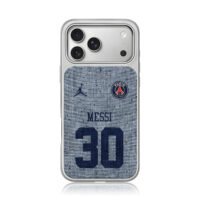 Messi 30 PSG Jordan football jersey iPhone 17 Pro Max Electroplated Silver Case1